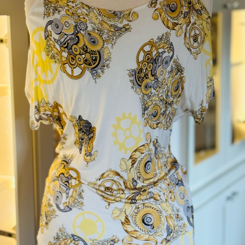 Versace Abito Donna cold-shoulder jersey top size 40 size U.S. size 10/12 blouse - Picture 3 of 5